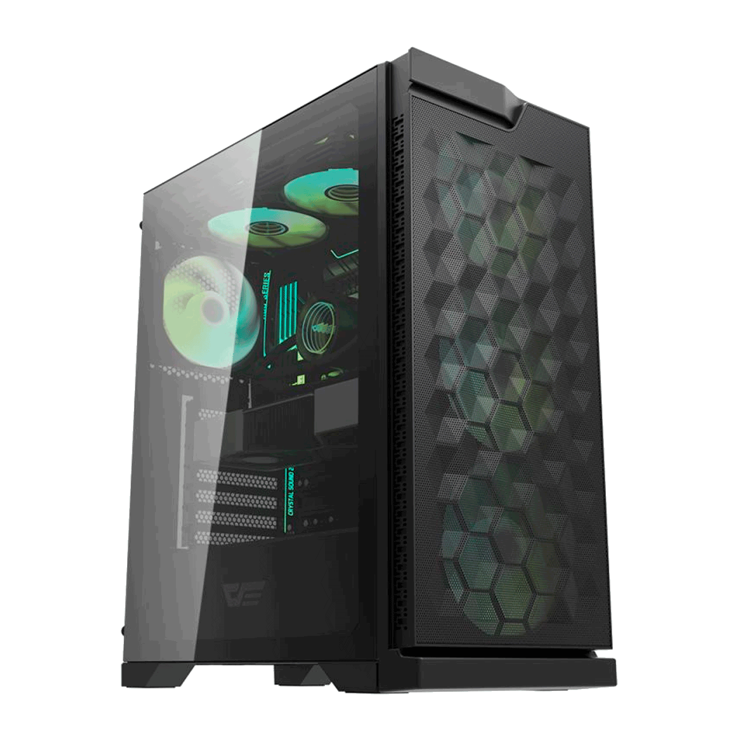 Gabinete Darkflash Dk361 Con 4 Ventiladores Argb, Color Negro