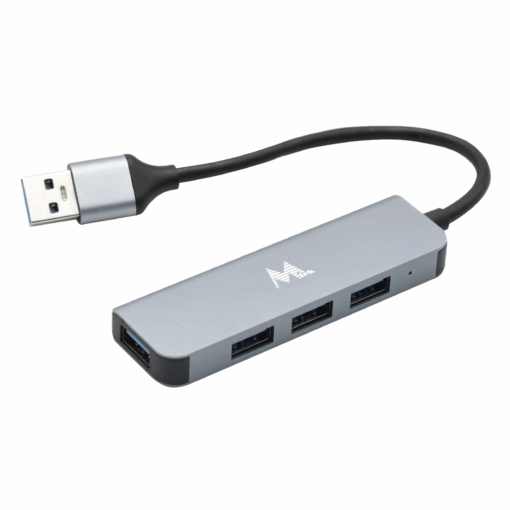 Mtek Hb-403 / Hub Usb 3.0 De 4 Puertos - Aluminio Gris