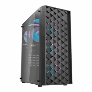 Gabinete Darkflash Dk351 Argb Con 4 Ventiladores, Color Negro