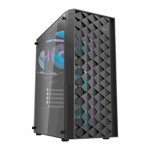 Gabinete Darkflash Dk351 Argb Con 4 Ventiladores, Color Negro
