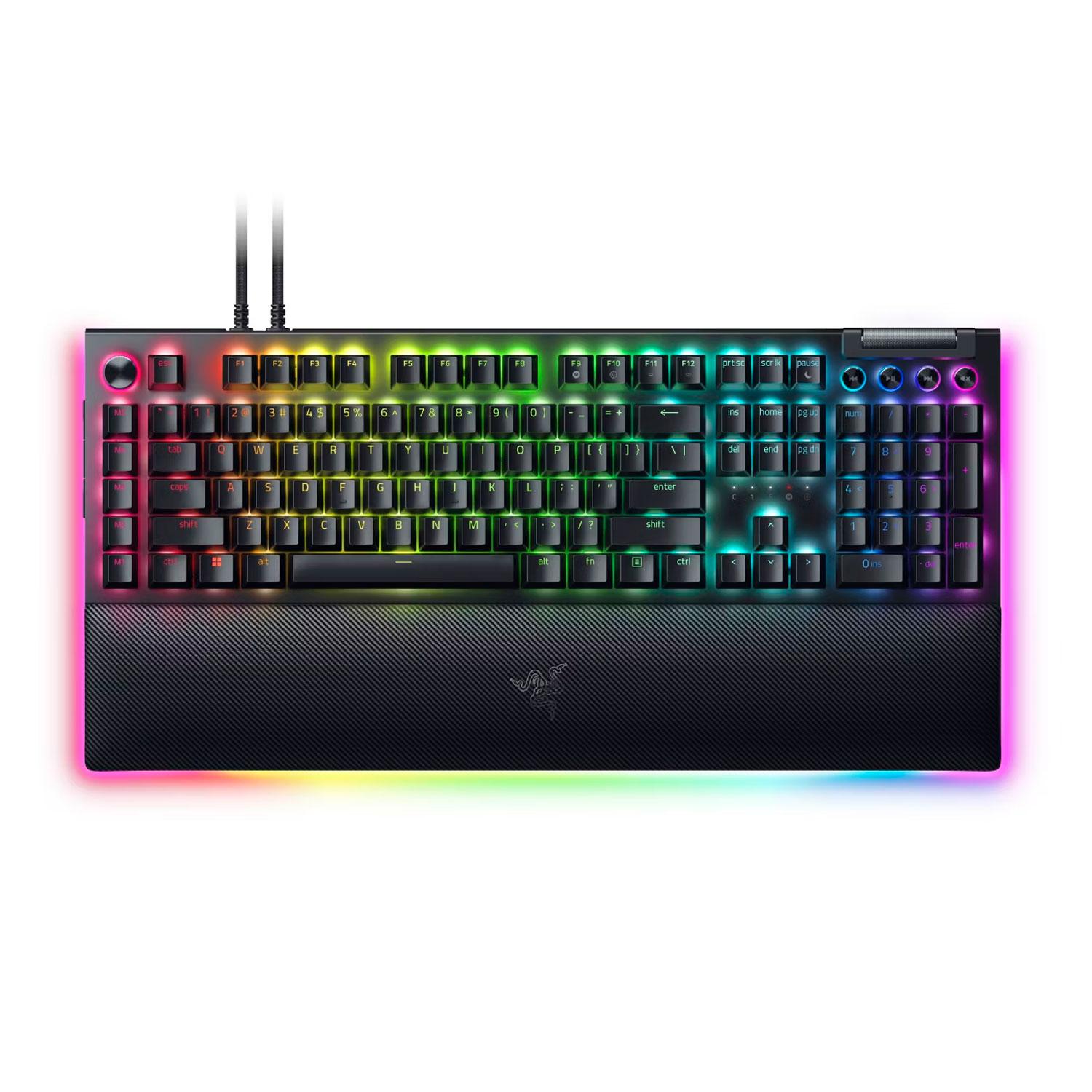 Teclado Inalámbrico Rgb Razer Blackwidow V4 Pro Rz03-04681900-r3u1 En Inglés, Con Interruptor Amarillo, Color Negro