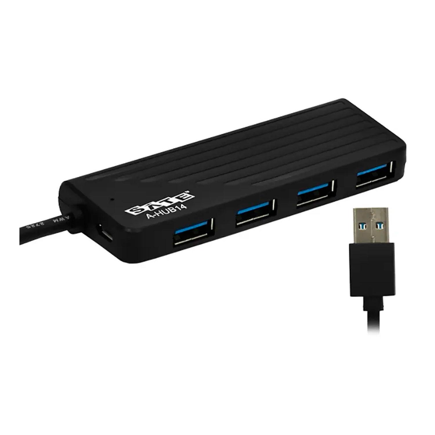 Adaptador Concentrador Usb 4 En 1 Satellite A-hub14, Color Negro