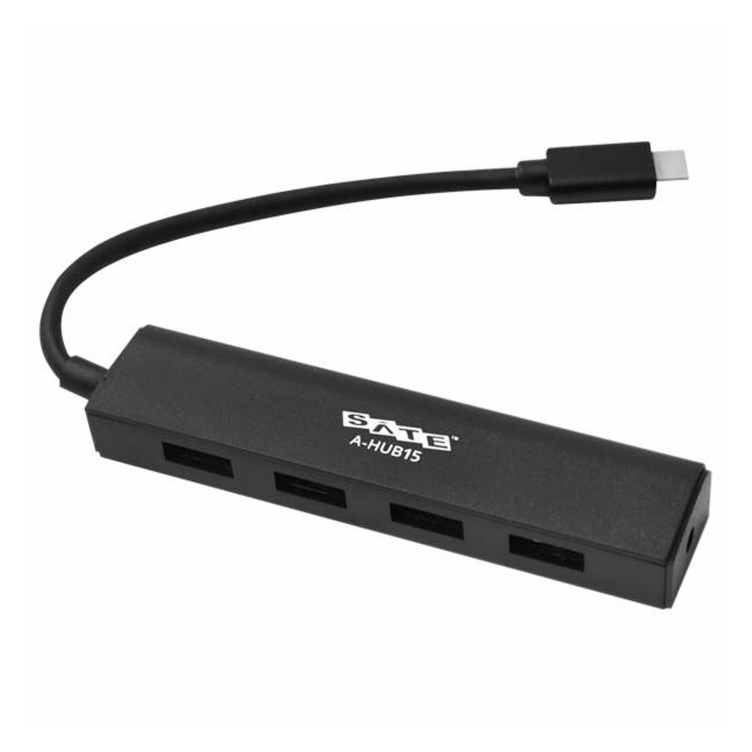 Adaptador De Concentración Usb-c A Usb-a 4 En 1 Satélite A-hub15, Color Negro