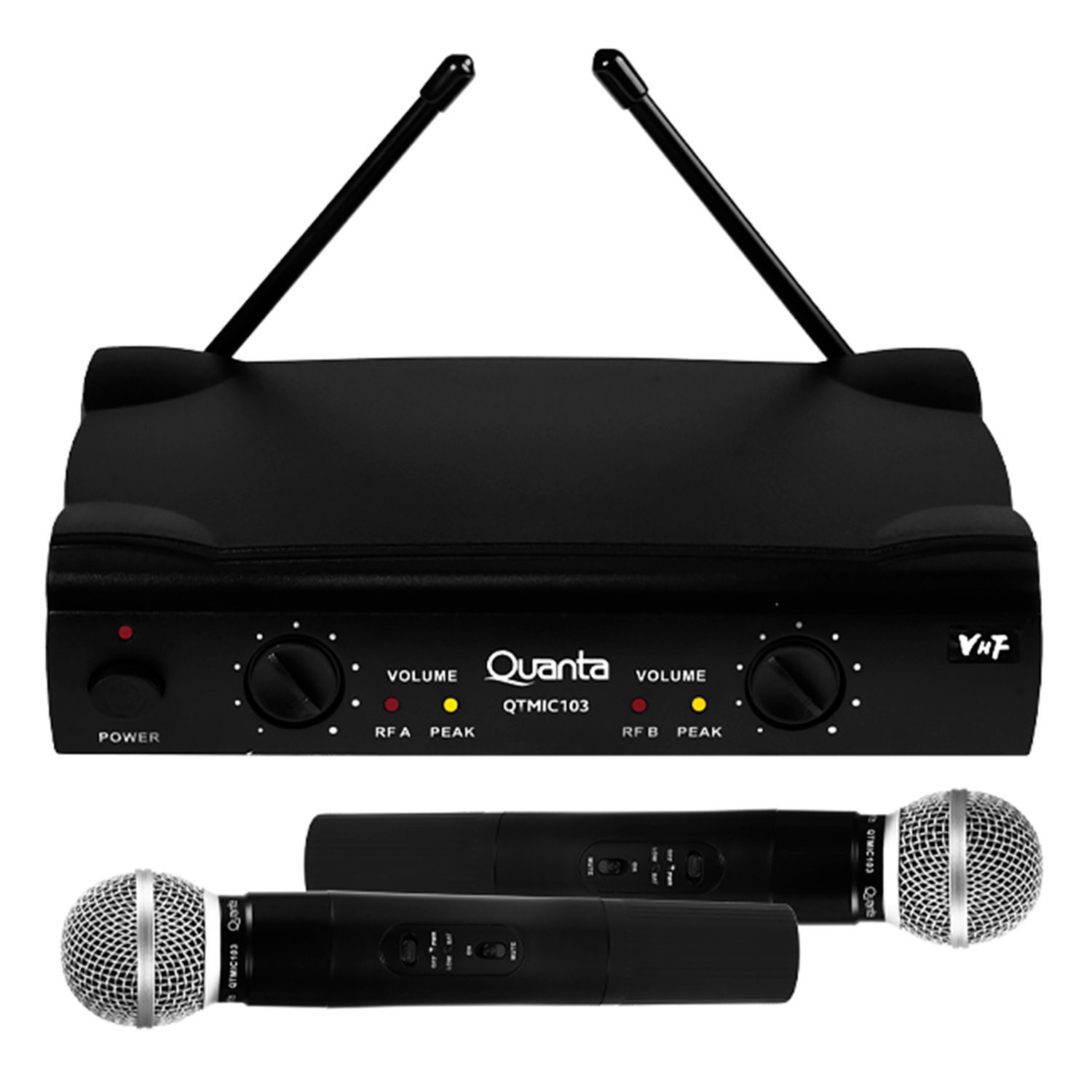 Micrófono Dinámico Inalámbrico Bivolt Quanta Qtmic103