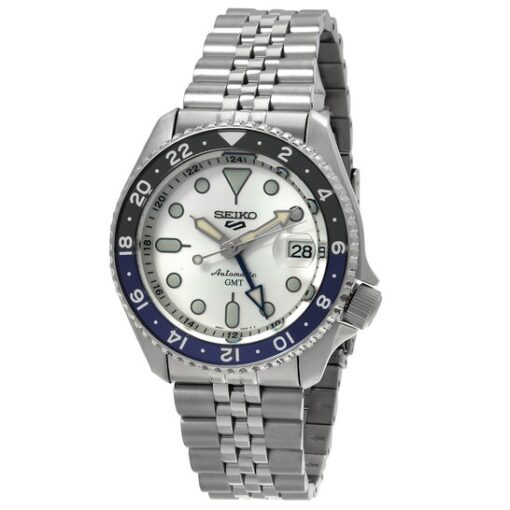 Smartwatch SEIKO 5 Sports GMT Automatic Silver Dial Batman Bezel Men's Watch